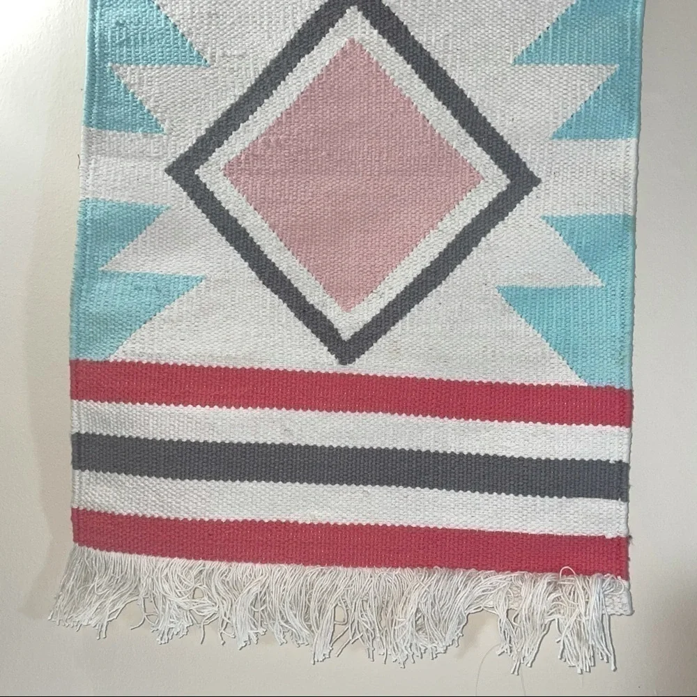 Woven Hanging Wall Décor Aztec Boho Color Tweed Rope Raw Loose Fringe Hem